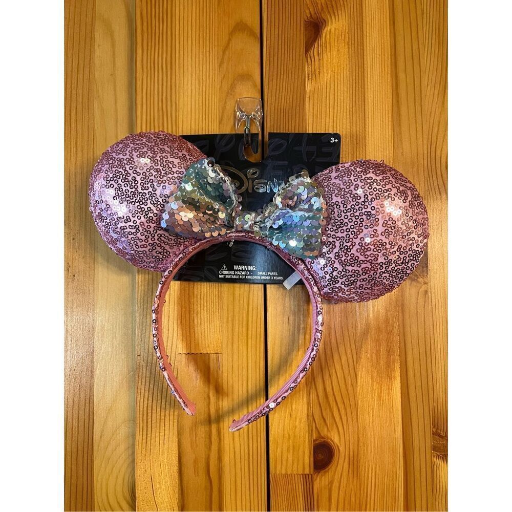 Disney Ears Mickey Mouse 2024 Pink With Silver Bow nwt (3383)